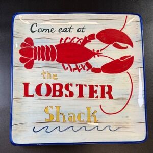 Certified International Lobster Shack Square Platter Tracy Flickinger Nautical